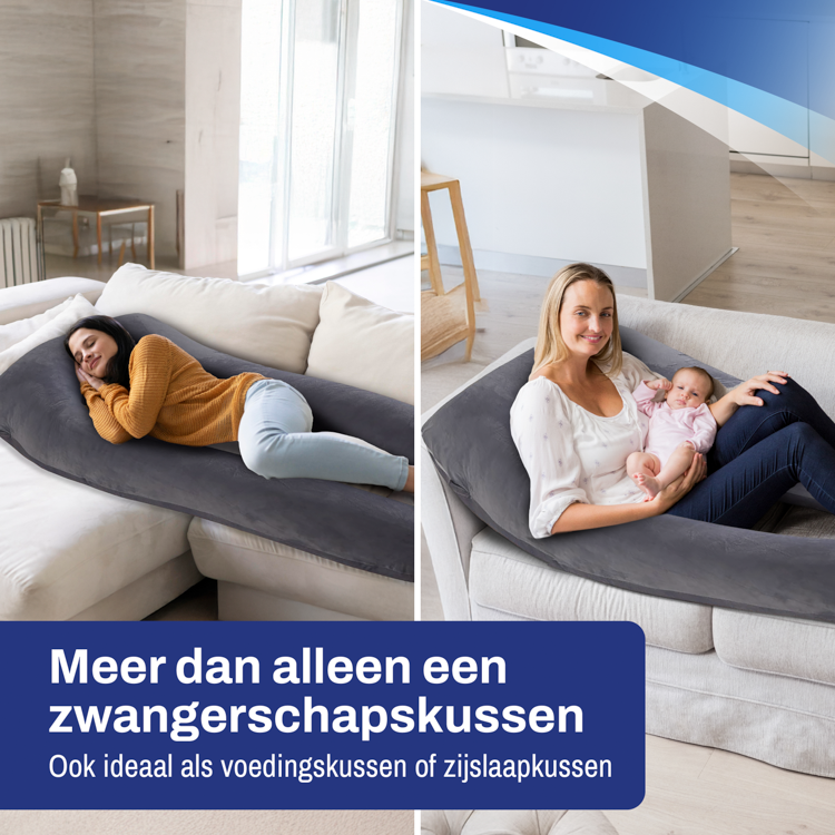 Ergo Zwangerschapskussen XXL U vorm - Zijslaapkussen