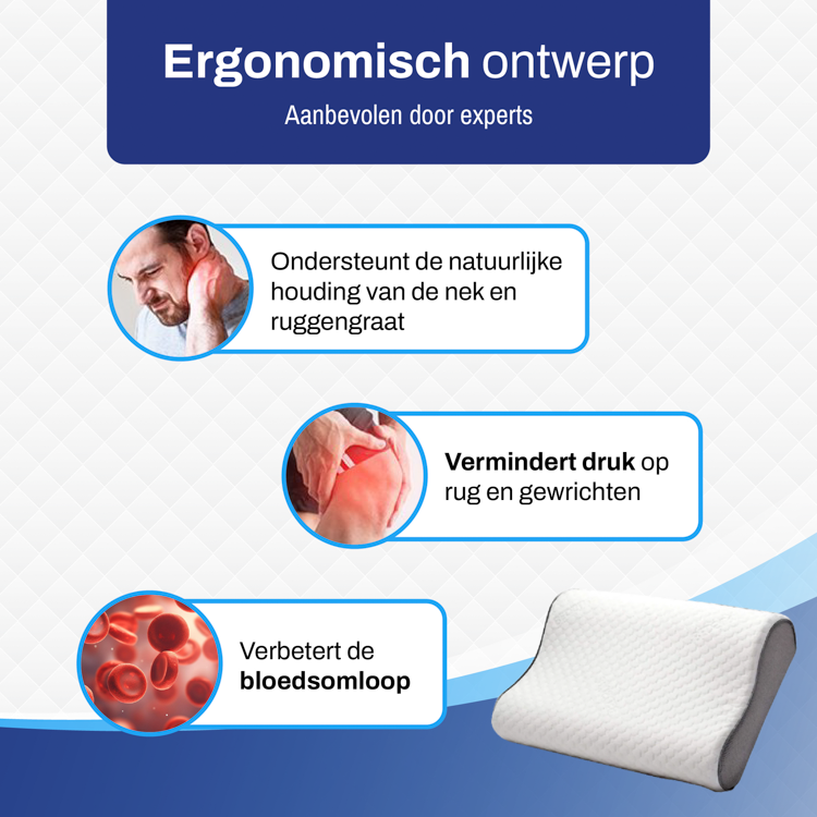 Ergo Hoofdkussen voor Nekklachten - Sleeptight