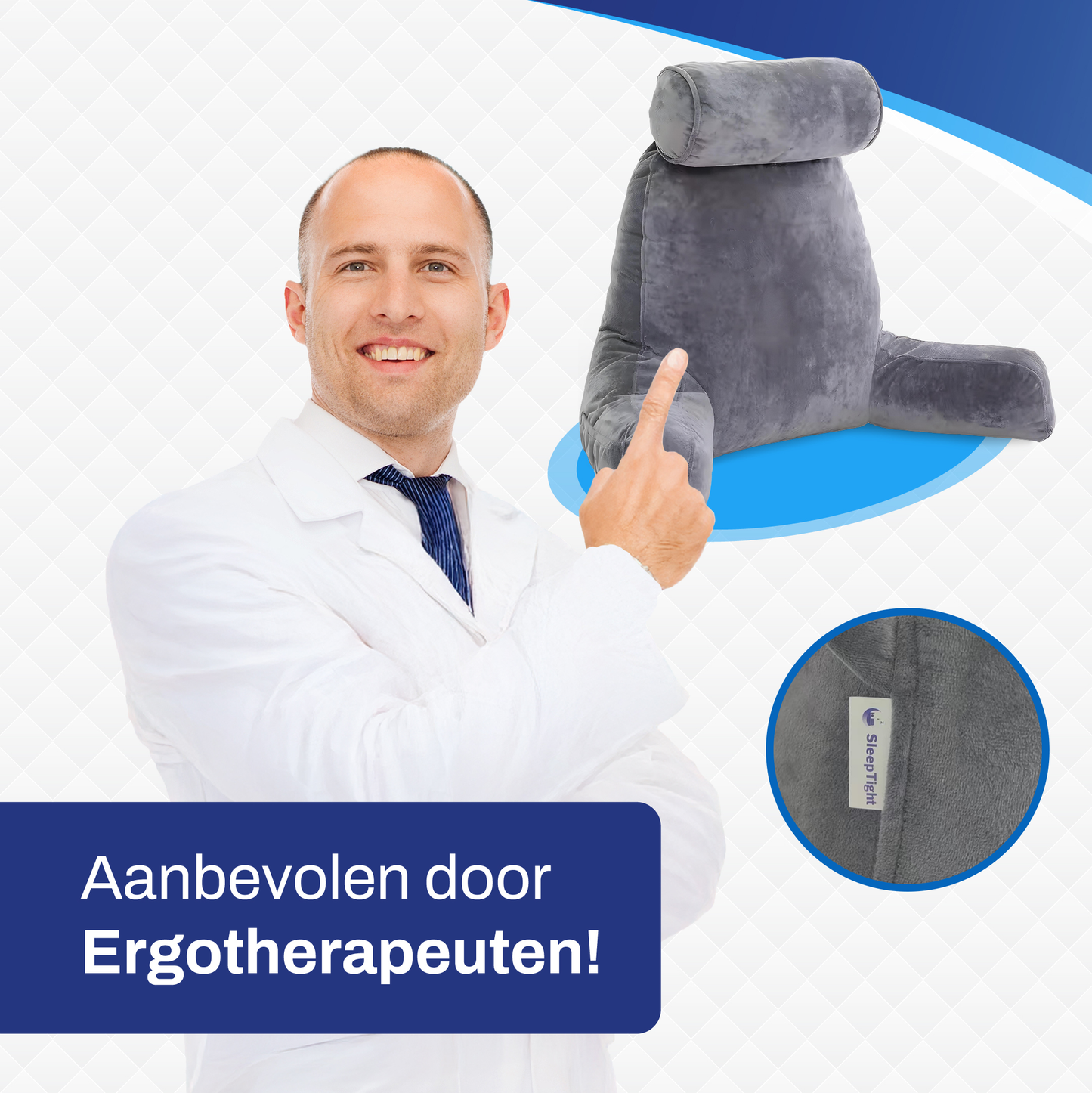 Ergo Leeskussen – Ergonomisch Rugkussen voor in Bed of op de Bank