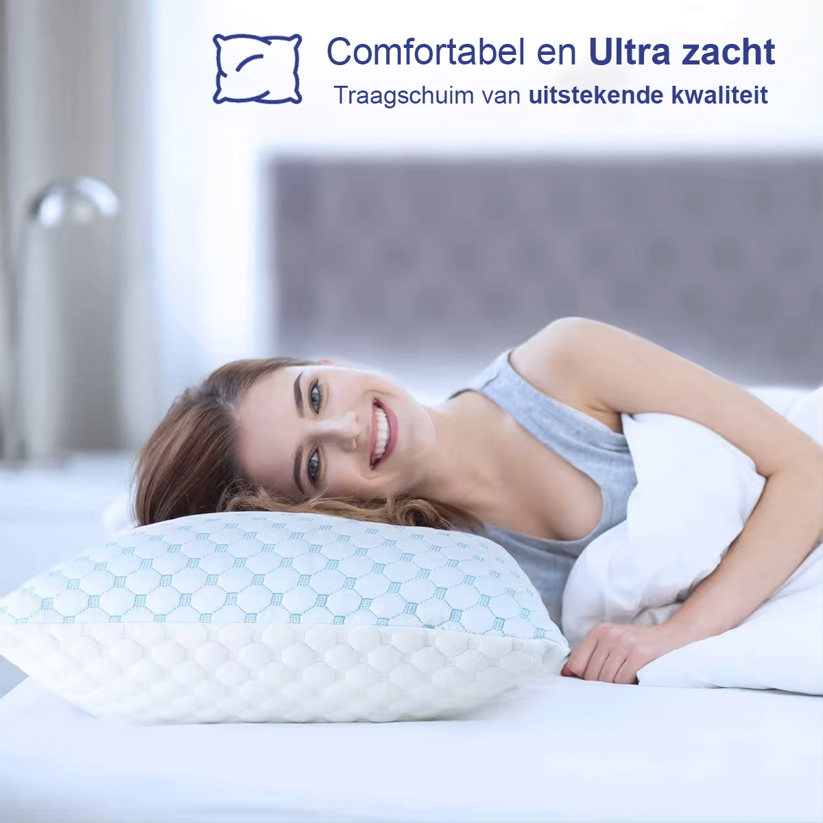 Hoofdkussen Traagschuim vlokken + Kniekussen + Zitkussen