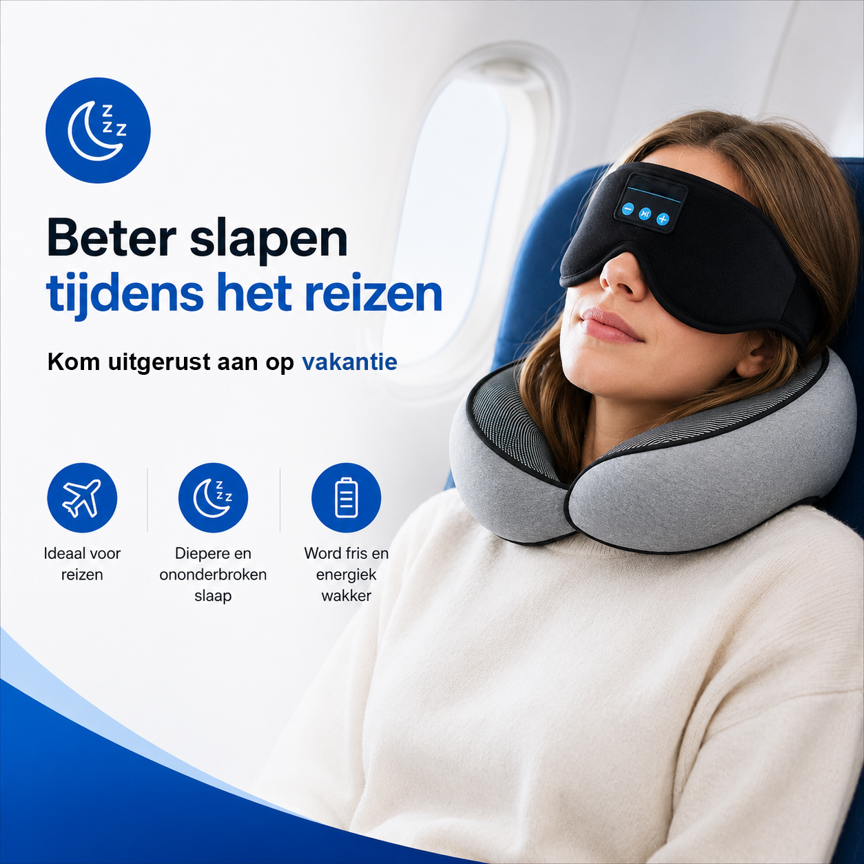 Bluetooth 3D Slaapmasker Traagschuim