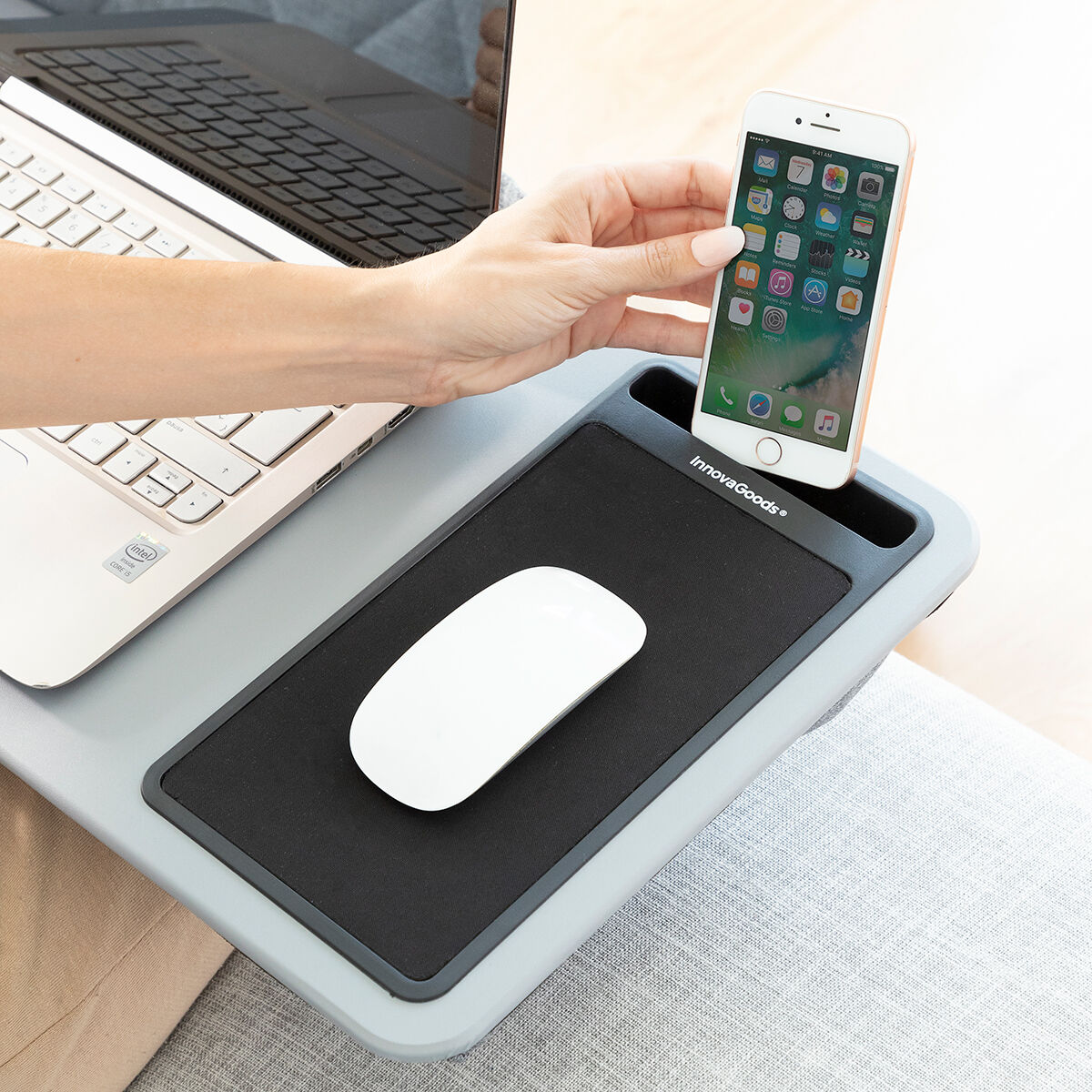 Innovagoods Draagbare Laptoptafel Met Xl Kussen Deskion Innovagoods