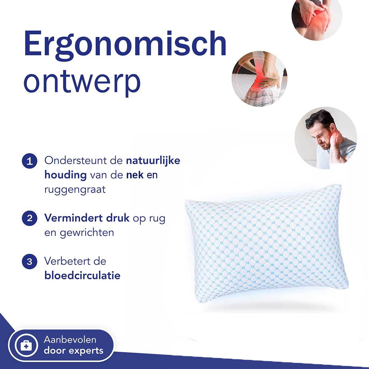 plaag helpen Hij SleepTight Orthopedisch Hoofdkussen - Nekkussen - Traagschuim Kussen –  Ergokussens.nl